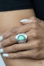 Load image into Gallery viewer, Calm And Classy- Green and Silver Ring- Paparazzi Accessories