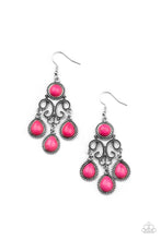 Load image into Gallery viewer, Canyon Chandelier- Pink and Silver Earrings- Paparazzi Accessories