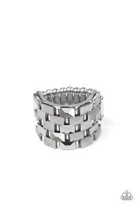 Checkered Couture- Silver Ring- Paparazzi Accessories
