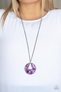 Chromatic Couture- Purple and Gunmetal Necklace- Paparazzi Accessories