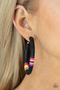 Colorfully Contagious- Black and Silver Earrings- Paparazzi Accessories