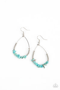 Come Out Of Your SHALE- Blue and Silver Earrings- Paparazzi Accessories