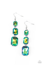 Load image into Gallery viewer, Cosmic Red Carpet- Green and Silver Earrings- Paparazzi Accessories