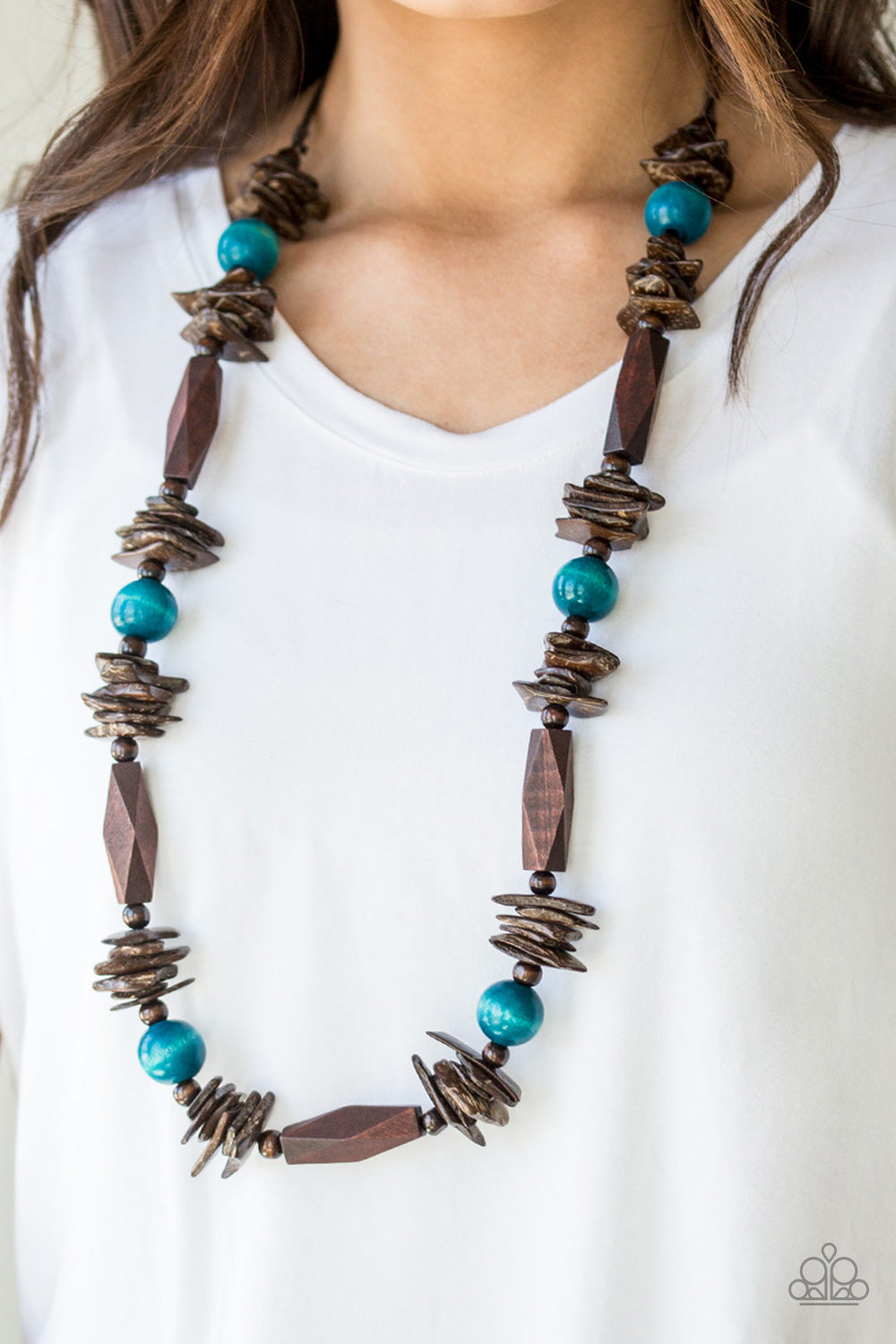Cozumel Coast- Blue and Brown Necklace- Paparazzi Accessories