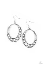 Load image into Gallery viewer, Crescent Cove- White and Silver Earrings- Paparazzi Accessories