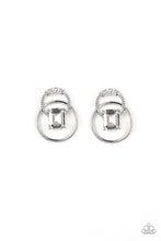 Load image into Gallery viewer, Dangerously Dapper- White and Silver Earrings- Paparazzi Accessories