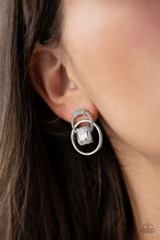 Load image into Gallery viewer, Dangerously Dapper- White and Silver Earrings- Paparazzi Accessories