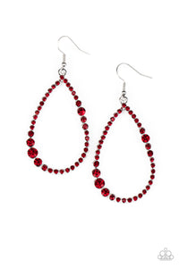 Diva Dimension- Red and Silver Earrings- Paparazzi Accessories