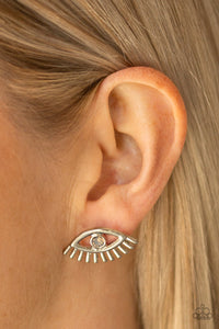 Dont Blink- Multicolored Silver Earrings- Paparazzi Accessories