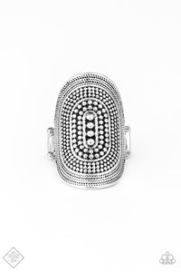Dotted Decor- Silver Ring- Paparazzi Accessories