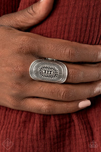 Dotted Decor- Silver Ring- Paparazzi Accessories