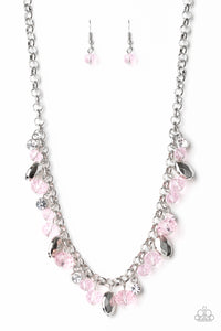 Downstage Dazzle- Pink and Silver Necklace- Paparazzi Accessories