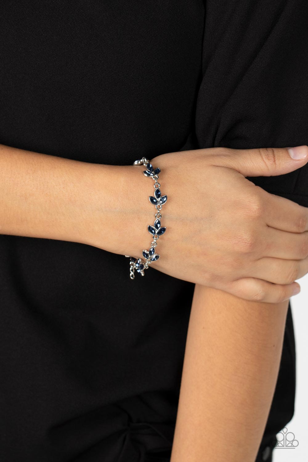 Gala Garland- Blue and Silver Bracelet- Paparazzi Accessories