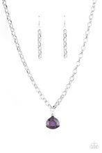 Load image into Gallery viewer, Gallery Gem- Purple and Silver Necklace- Paparazzi Accessories