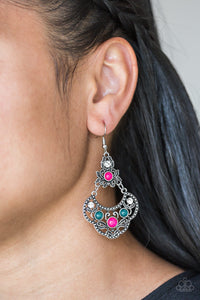Garden State Glow- Multi-colored Silver Earrings- Paparazzi Accessories