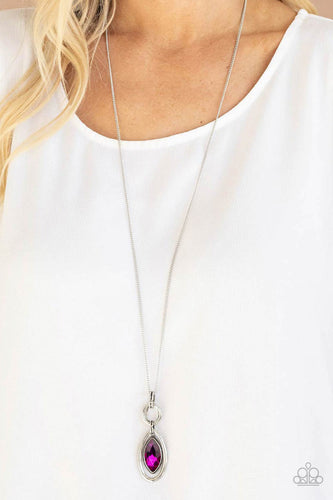 Glamorously Glaring- Pink and Silver Necklace- Paparazzi Accessories