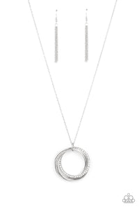 Harmonic Halos- White and Silver Necklace- Paparazzi Accessories