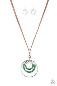 Hypnotic Happenings- Green and Brown Necklace- Paparazzi Accessories