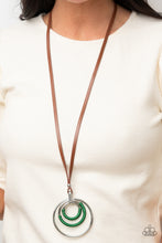 Load image into Gallery viewer, Hypnotic Happenings- Green and Brown Necklace- Paparazzi Accessories