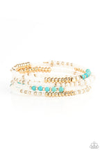 Load image into Gallery viewer, Infinitely Dreamy- Blue and Gold Bracelet- Paparazzi Accessories