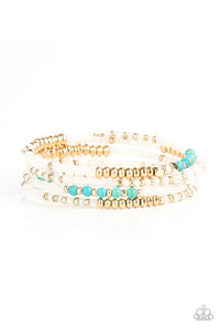 Infinitely Dreamy- Blue and Gold Bracelet- Paparazzi Accessories
