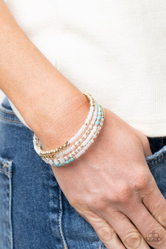 Infinitely Dreamy- Blue and Gold Bracelet- Paparazzi Accessories