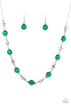 Load image into Gallery viewer, Inner Illumination- Green and Silver Necklace- Paparazzi Accessories