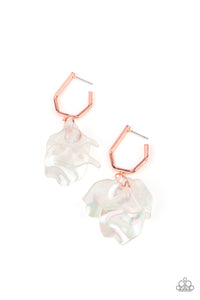 Jaw-Droppingly Jelly- White and Copper Earrings- Paparazzi Accessories