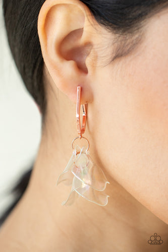 Jaw-Droppingly Jelly- White and Copper Earrings- Paparazzi Accessories