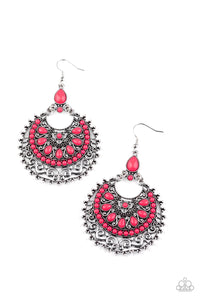 Laguna Leisure- Pink and Silver Earrings- Paparazzi Accessories