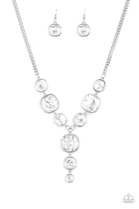 Legendary Luster- White and Silver Necklace- Paparazzi Accessories