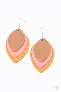 Light As A LEATHER- Multicolored Leather Earrings- Paparazzi Accessories