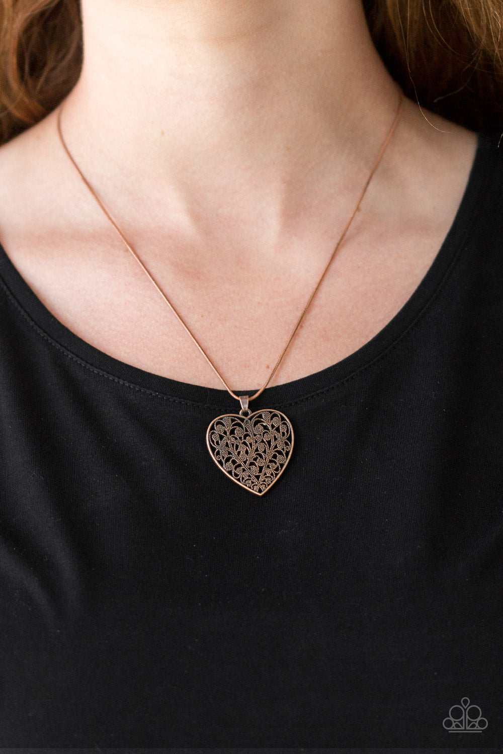 Look Into Your Heart- Copper Necklace- Paparazzi Accessories