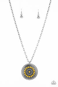 Lost SOL- Yellow and Silver Necklace- Paparazzi Accessories