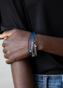 Magnetically Modern- Blue and Silver Bracelet- Paparazzi Accessories