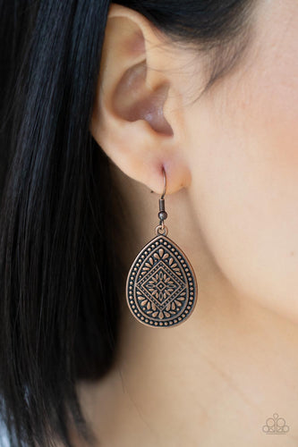 Mayan Mecca- Copper Earrings- Paparazzi Accessories