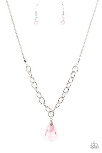 Mega Modern- Pink and Silver Necklace- Paparazzi Accessories