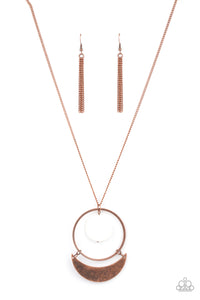 Moonlight Sailing- White and Copper Necklace- Paparazzi Accessories