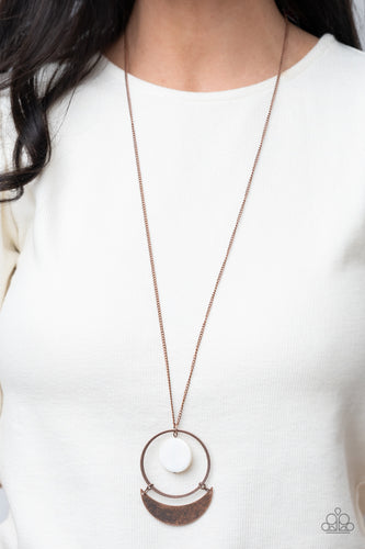 Moonlight Sailing- White and Copper Necklace- Paparazzi Accessories