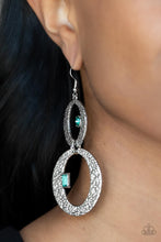 Load image into Gallery viewer, OVAL and OVAL Again- Green and Silver Earrings- Paparazzi Accessories