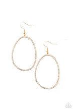 Load image into Gallery viewer, OVAL-ruled!- White and Gold Earrings Paparazzi Accessories