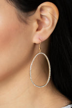 Load image into Gallery viewer, OVAL-ruled!- White and Gold Earrings Paparazzi Accessories