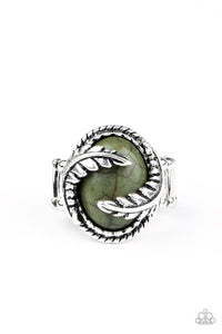 Palm Panache- Green and Silver Ring- Paparazzi Accessories
