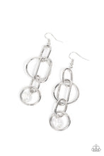 Load image into Gallery viewer, Park Avenue Princess- White and Silver Earrings- Paparazzi Accessories