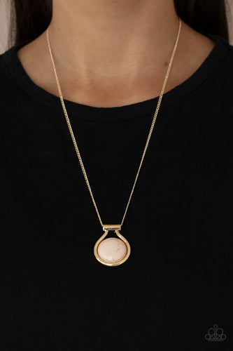 Patagonian Paradise- Brown and Gold Necklace- Paparazzi Accessories