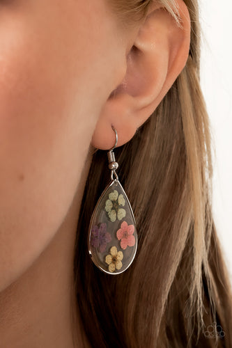 Perennial Prairie- Multicolored Silver Earrings- Paparazzi Accessories