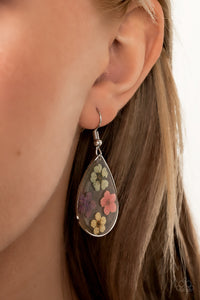 Perennial Prairie- Multicolored Silver Earrings- Paparazzi Accessories