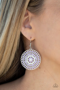 PINWHEEL and Deal- Purple and Silver Earrings- Paparazzi Accessories