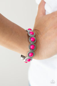 Polished Promenade- Pink and Silver Bracelet- Paparazzi Accessories