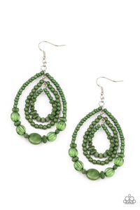 Prana Party- Green and Gold Earrings- Paparazzi Accessories